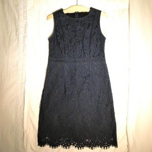Petite Navy Lace Cocktail Dress